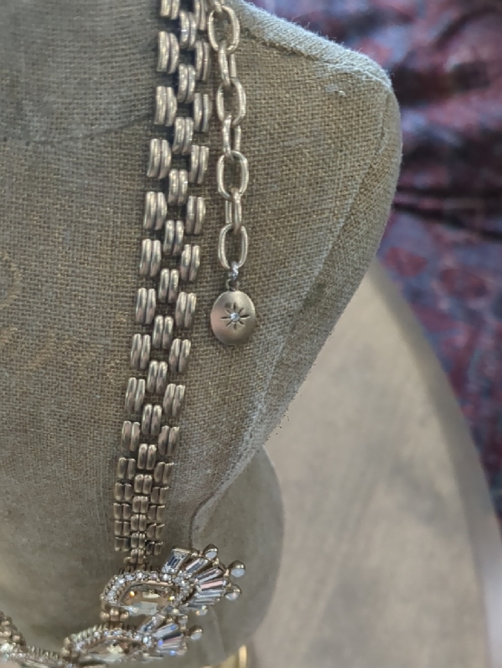 Gold Statement Crystal Necklace Set - Picture 4 of 6